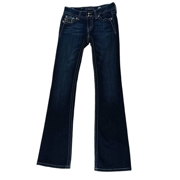 MISS ME Boot Cut Jeans Pocket Flap 27 - Picture 5 of 8